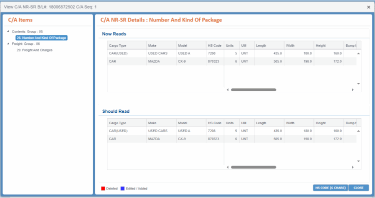 C/A Approval - Field Descriptions